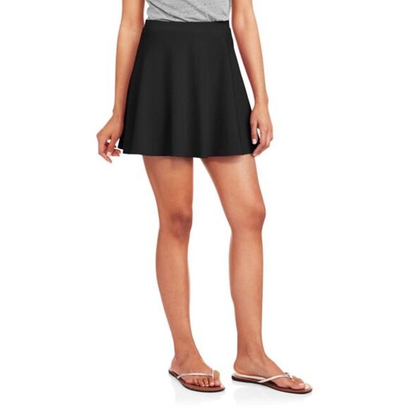 No Boundaries NOBO Skater Skirt Solid Black Mini Junior Size Large 11 - 13 New - Picture 1 of 8